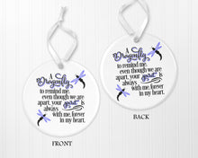 Load image into Gallery viewer, Dragonfly Christmas Ornament for Memorial Gift, Dragonfly Holiday Decor, Remembrance Ornament, Dragonfly Gift