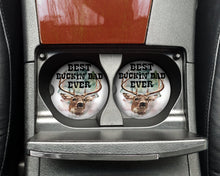 Load image into Gallery viewer, Best Bucking Dad Car Coaster, Gift for Outdoorsman, Car Accessories for Men, 2.6 inches, Cork Back