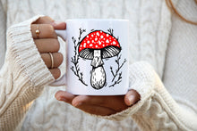 Load image into Gallery viewer, Coffee Mug, Mushroom, Ceramic Mug, Mycology, Mushroom Gift for Nature Lover, Mushroom Decor, Amanita Muscaria, 11 oz