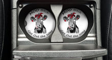 Load image into Gallery viewer, Car Coasters, Cows, Travel Gift, Car Accessories for Women, Cow Decor, Cowgirl, Coffee Lovers Gift, MDF and Cork