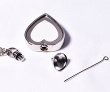 Load image into Gallery viewer, Set of 5 Sublimation Blank, Ashes Necklace, Heart, Cremation Jewelry, Urn Necklace, Ashes Keepsake, Pet Memorial Jewelry, Ready to Ship, RTS