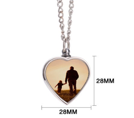 100pcs memorial pendant trays sublimation necklace blank with chain photo