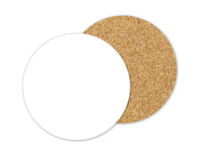 Load image into Gallery viewer, Round MDF Coasters Sublimation Blanks Wood Coasters Cork Crafts Drink Coasters Heat Transfer Absorbent Coffee Coasters Ready to Ship