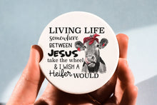 Load image into Gallery viewer, Heifer Car Coasters Sandstone Ceramic Coasters Matte Car Accessories for Women Funny Coasters Coffee Lovers Gift Travel Drink Coasters RTS