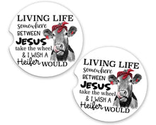 Load image into Gallery viewer, Wish a Heifer Would, Car Coasters, Mother Daughter Gift, Funny Gifts, Car Accessories, 2.6 inches
