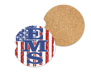 Emergency Medical Services, Car Coasters, Gifts for Boyfriend, EMS, First Responder, 2.6 inches, Cork Back