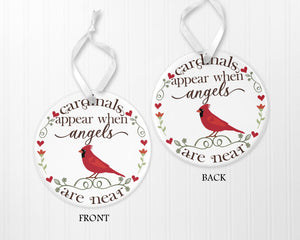 Cardinal Ornament, Personalized Ornaments, Memorial Gift, Family Gift,