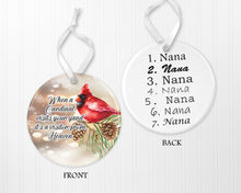 Load image into Gallery viewer, Personalized Ornaments, Cardinal Ornament, Personalised Gift, Sympathy Gift for Mom
