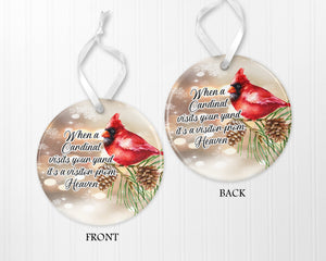 Personalized Ornaments, Cardinal Ornament, Personalised Gift, Sympathy Gift for Mom