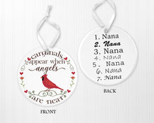 Load image into Gallery viewer, Cardinal Ornament, Personalized Ornaments, Memorial Gift, Family Gift,
