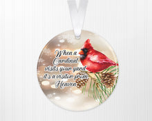 Load image into Gallery viewer, Personalized Ornaments, Cardinal Ornament, Personalised Gift, Sympathy Gift for Mom
