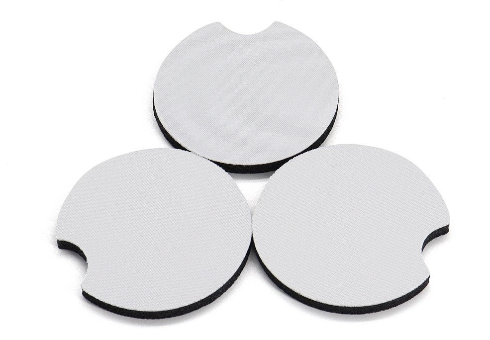 SUNNYCLUE DIY 6Pcs Round White Coasters for Craft MDF Hardboard Sublimation  Blank Coaster Heat Transfer Absorbent Unfinished Coasters 3.5 inch Car Cup  Mat for Drink Cork Base 