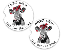 Load image into Gallery viewer, Car Coasters, Cows, Travel Gift, Car Accessories for Women, Cow Decor, Cowgirl, Coffee Lovers Gift, MDF and Cork
