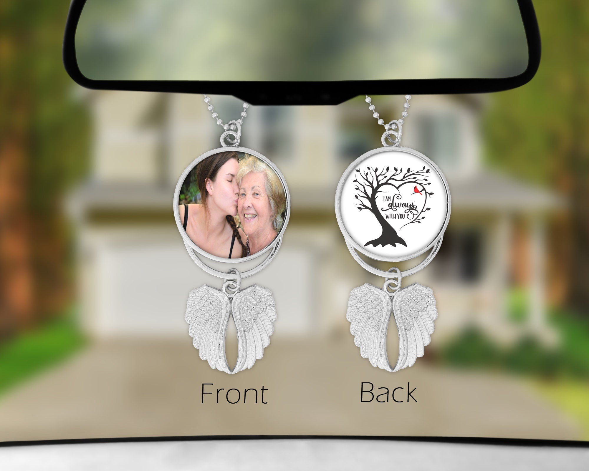 Ornament Angel Rear View Mirror Charm Custom Photo Ornament, Angel