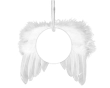 Load image into Gallery viewer, White Feather Angel Wings Sublimation Blanks Angel Wings Christmas Ornaments Handmade Custom Memorial Ornaments Wooden MDF Ready to Ship
