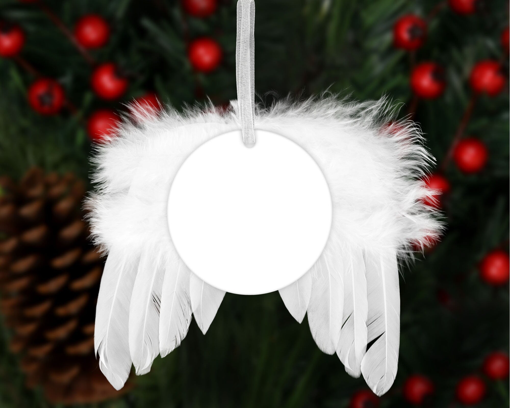 White Feather Angel Wings Sublimation Blanks Angel Wings Christmas Orn –  The Adirondack Studio