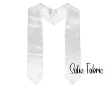 Load image into Gallery viewer, White Satin Graduation Stole Sublimation Blank, Custom Sash Class of 2023, Graduation Sash, Sublimation Stole, 2 Sizes, Ready to Ship
