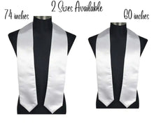 Load image into Gallery viewer, White Satin Graduation Stole Sublimation Blank, Custom Sash Class of 2023, Graduation Sash, Sublimation Stole, 2 Sizes, Ready to Ship
