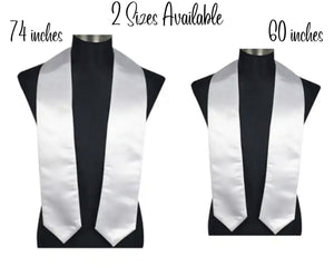 White Satin Graduation Stole Sublimation Blank, Custom Sash Class of 2023, Graduation Sash, Sublimation Stole, 2 Sizes, Ready to Ship